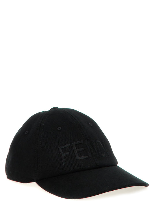Fendi Black Cotton Cap (Baseball Hat) Curated Luxury Accessories by Orvyn