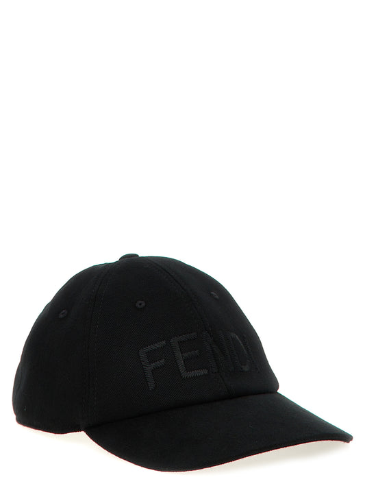 Fendi Black Cotton Cap (Baseball Hat) Curated Luxury Accessories by Orvyn