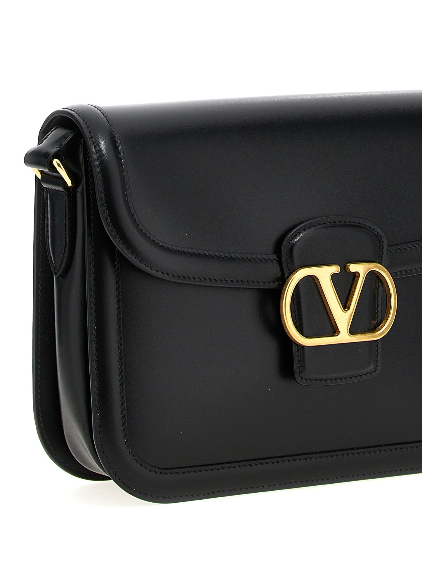 Valentino Garavani Black Calfskin Shoulder Bag Curated Luxury Accessories by Orvyn