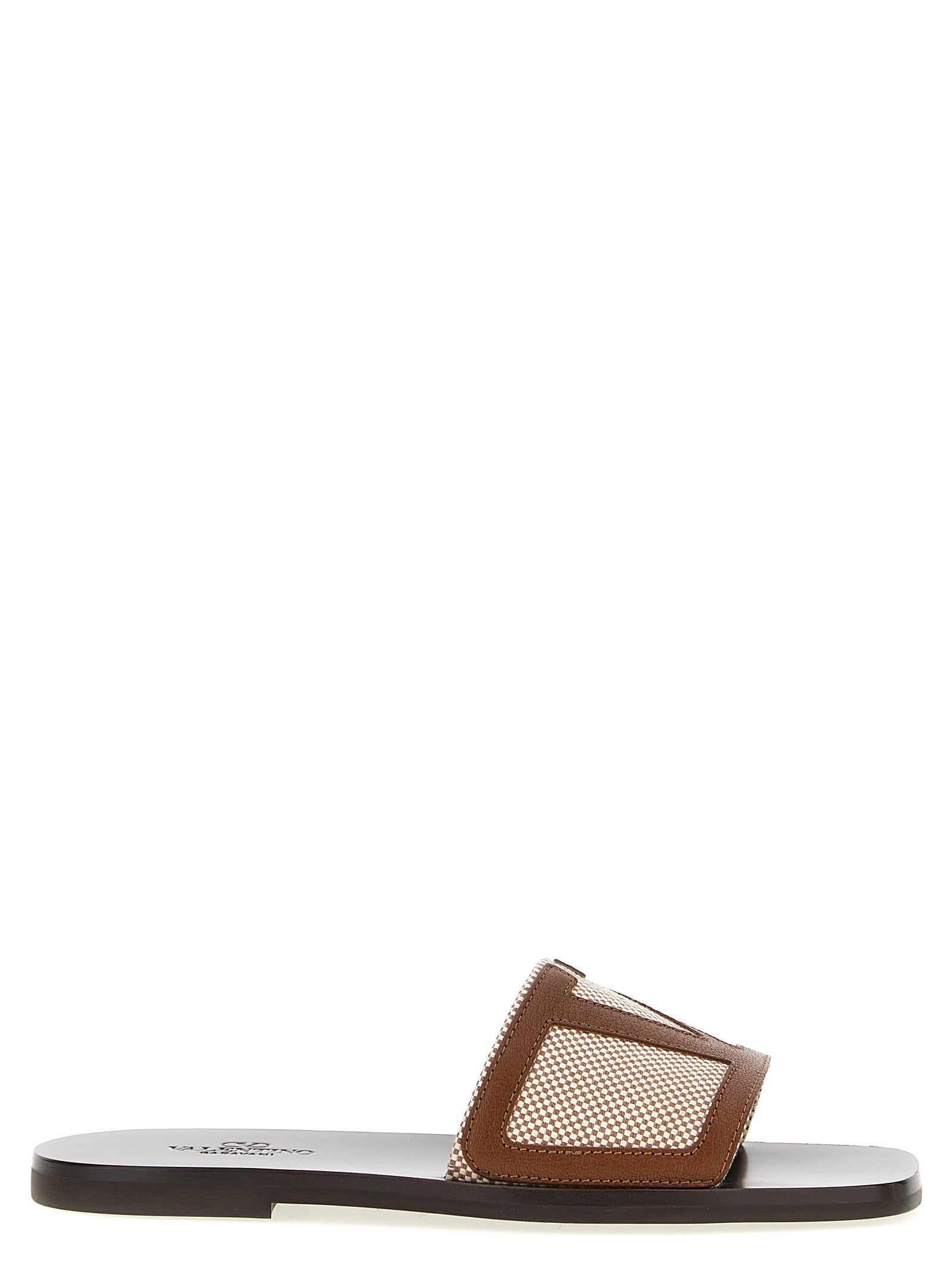 Valentino Garavani Brown Cotton Slides Curated Luxury Accessories by Orvyn