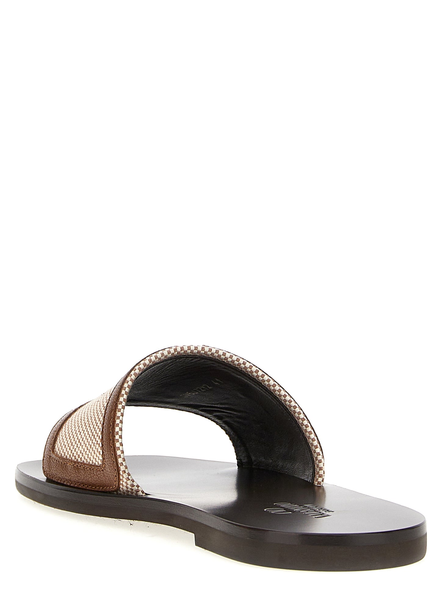 Valentino Garavani Brown Cotton Slides Curated Luxury Accessories by Orvyn
