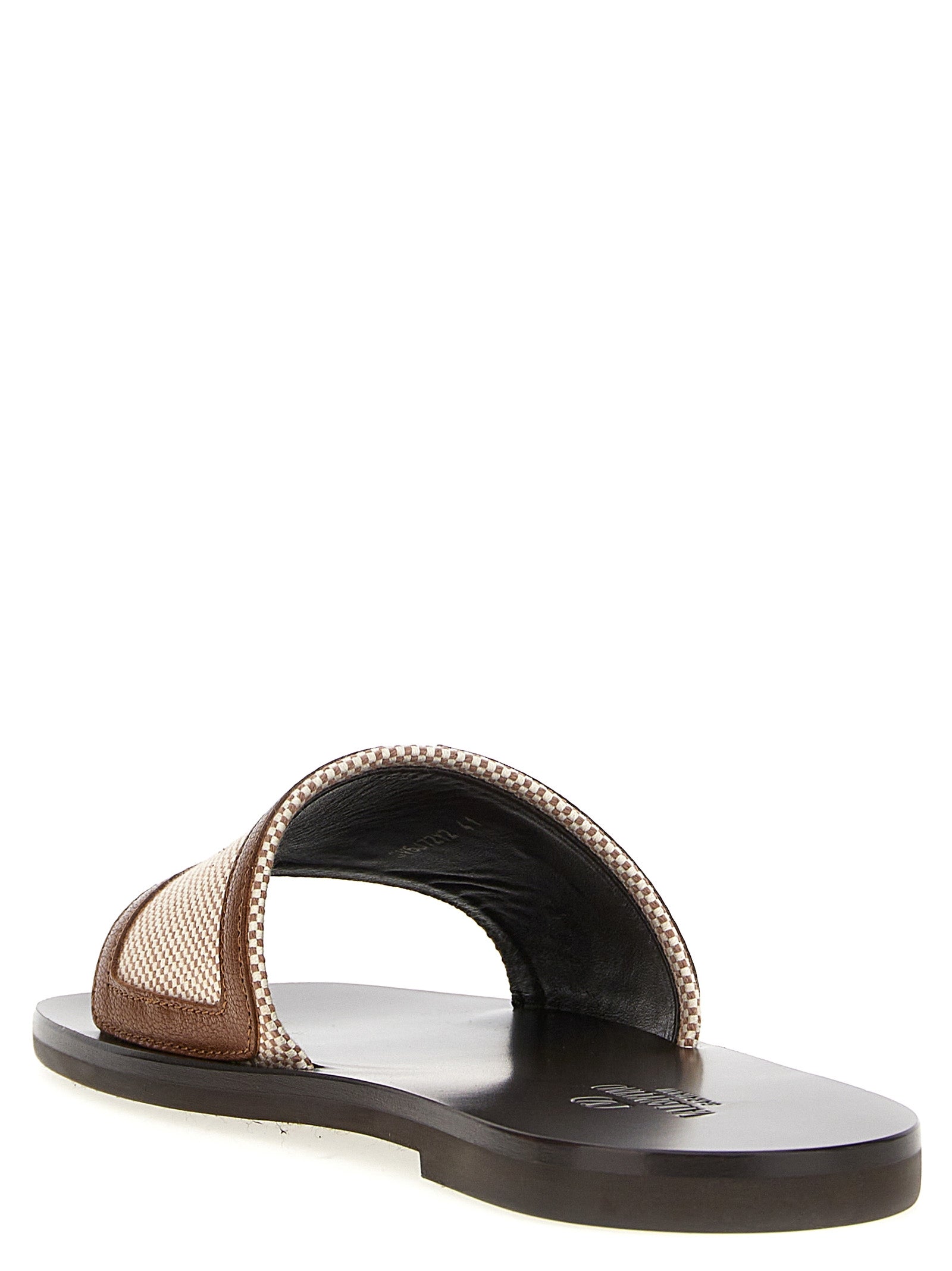 Valentino Garavani Brown Cotton Slides Curated Luxury Accessories by Orvyn