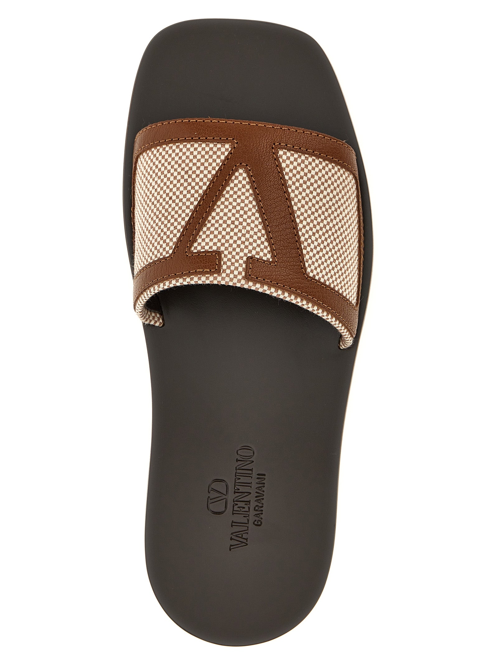 Valentino Garavani Brown Cotton Slides Curated Luxury Accessories by Orvyn