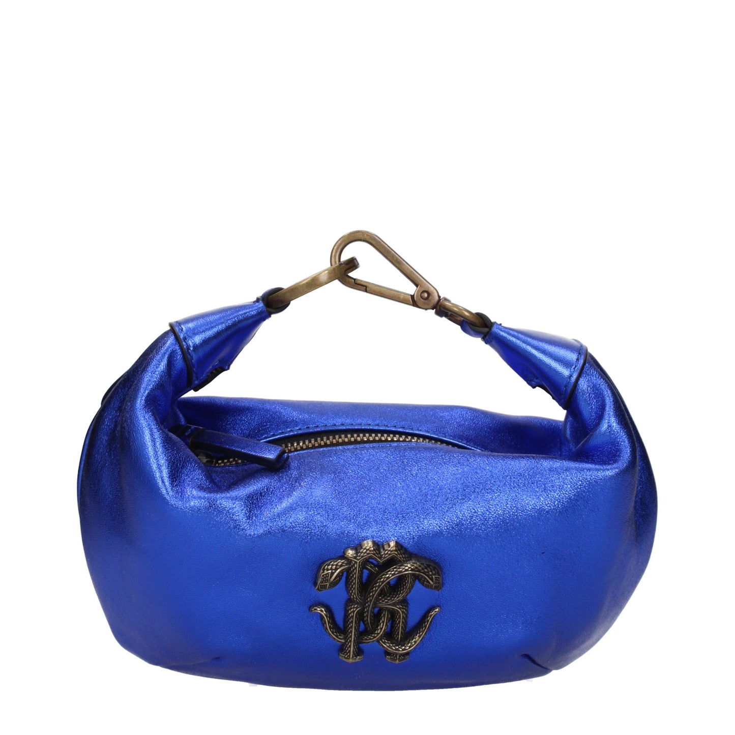 Roberto Cavalli Blue Leather Handbag Curated Luxury Accessories by Orvyn