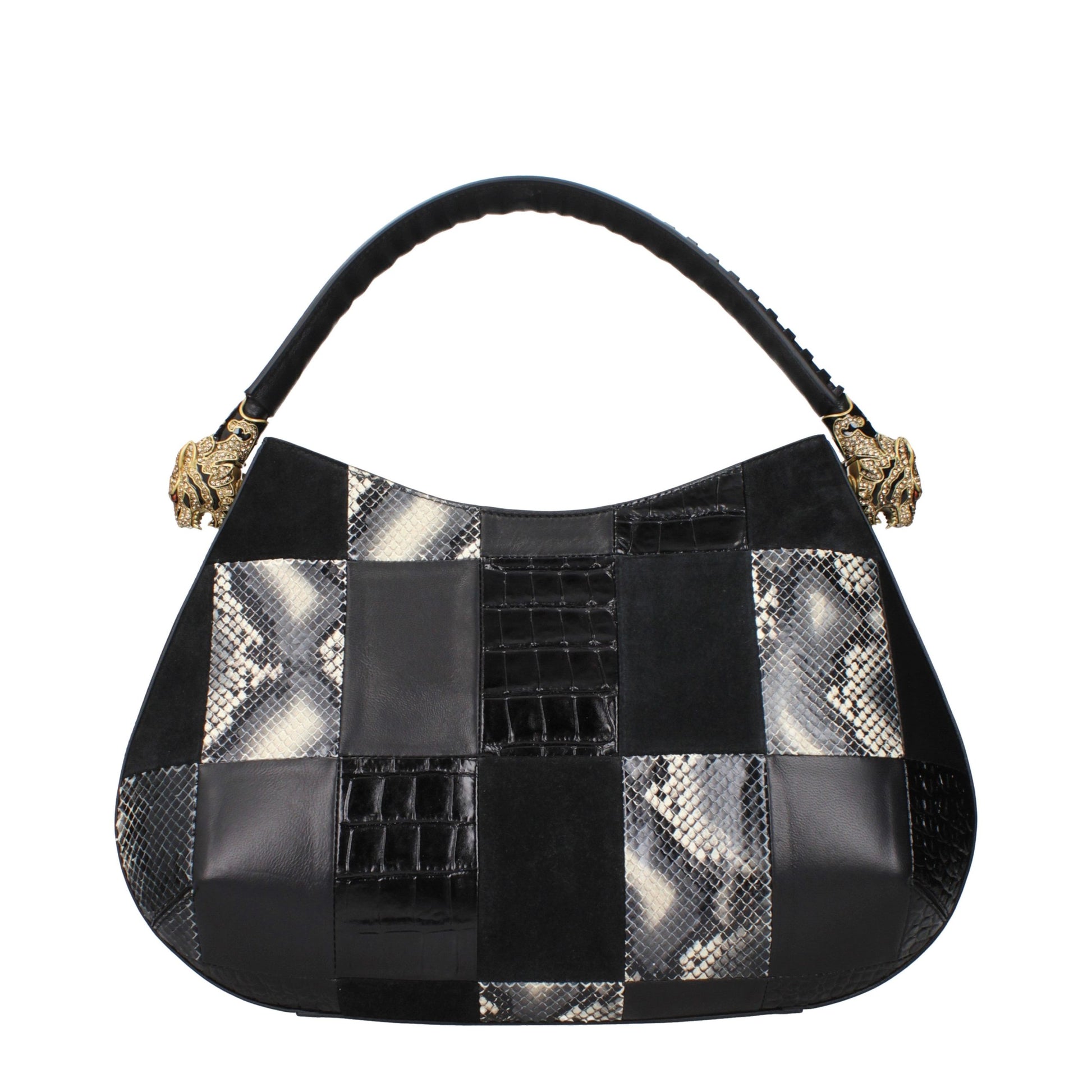 Roberto Cavalli Black Leather Handbag Curated Luxury Accessories by Orvyn