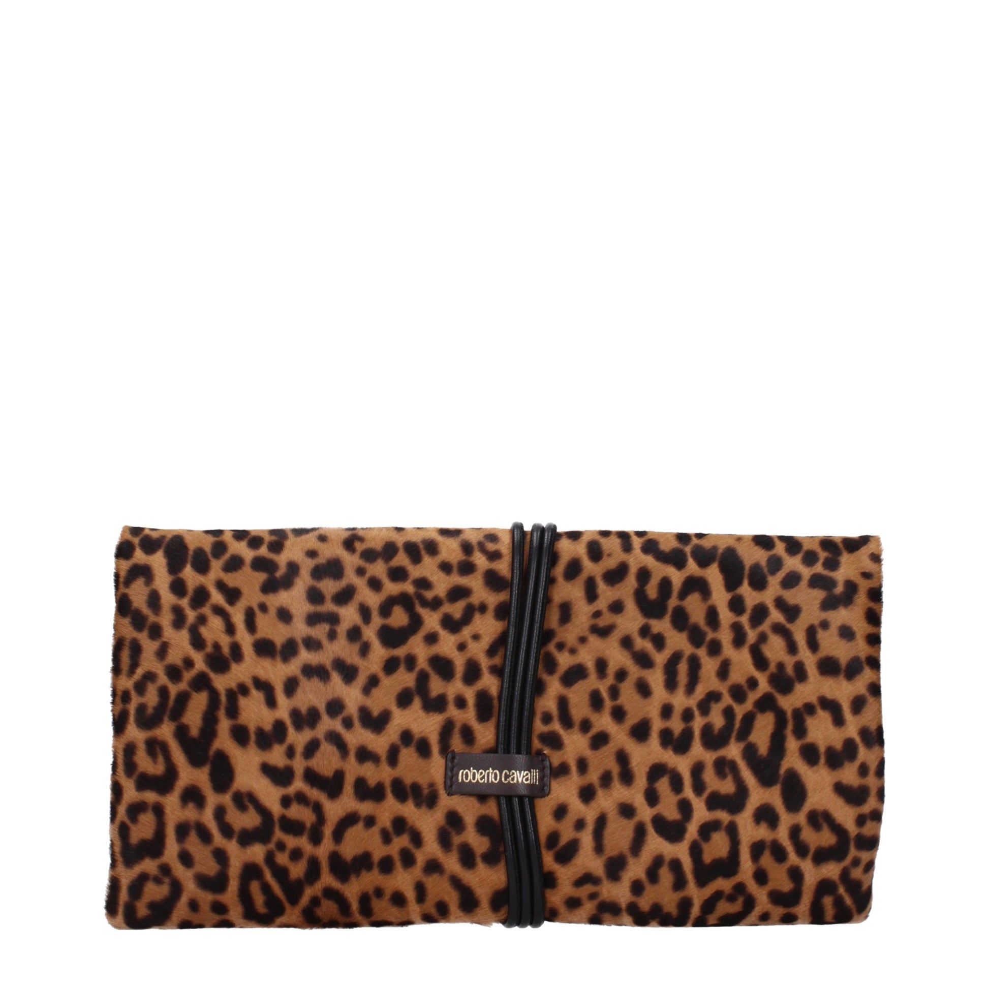 Roberto Cavalli Brown Horsehair Clutch Bag Curated Luxury Accessories by Orvyn