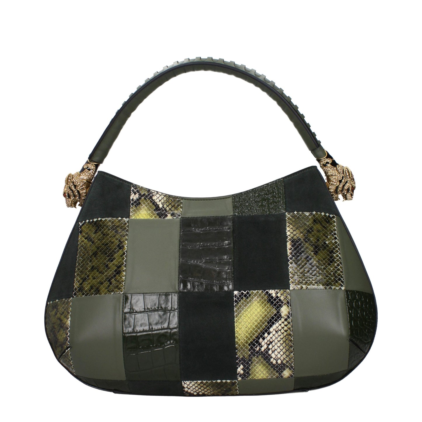 Roberto Cavalli Green Leather Handbag Curated Luxury Accessories by Orvyn