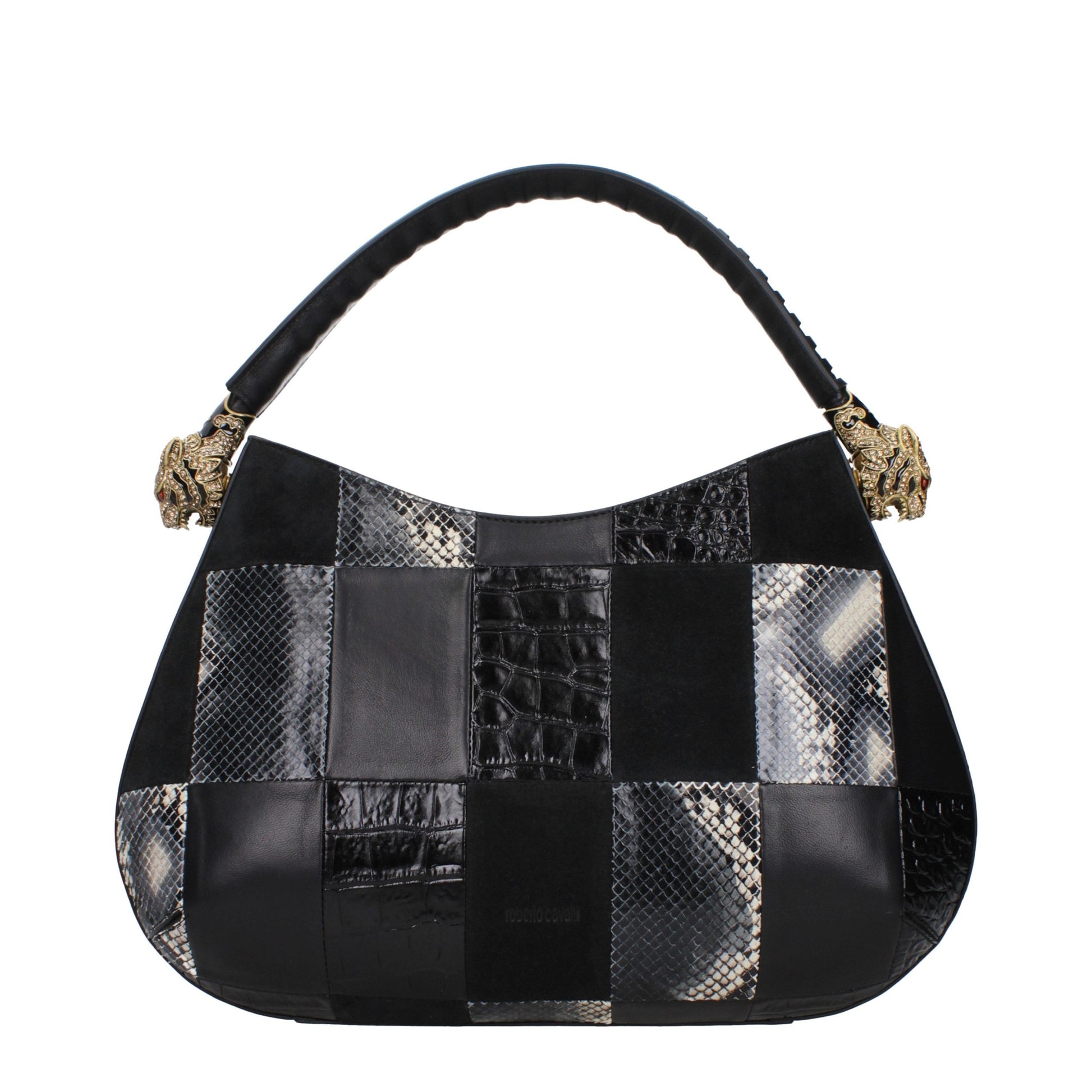 Roberto Cavalli Black Leather Handbag Curated Luxury Accessories by Orvyn