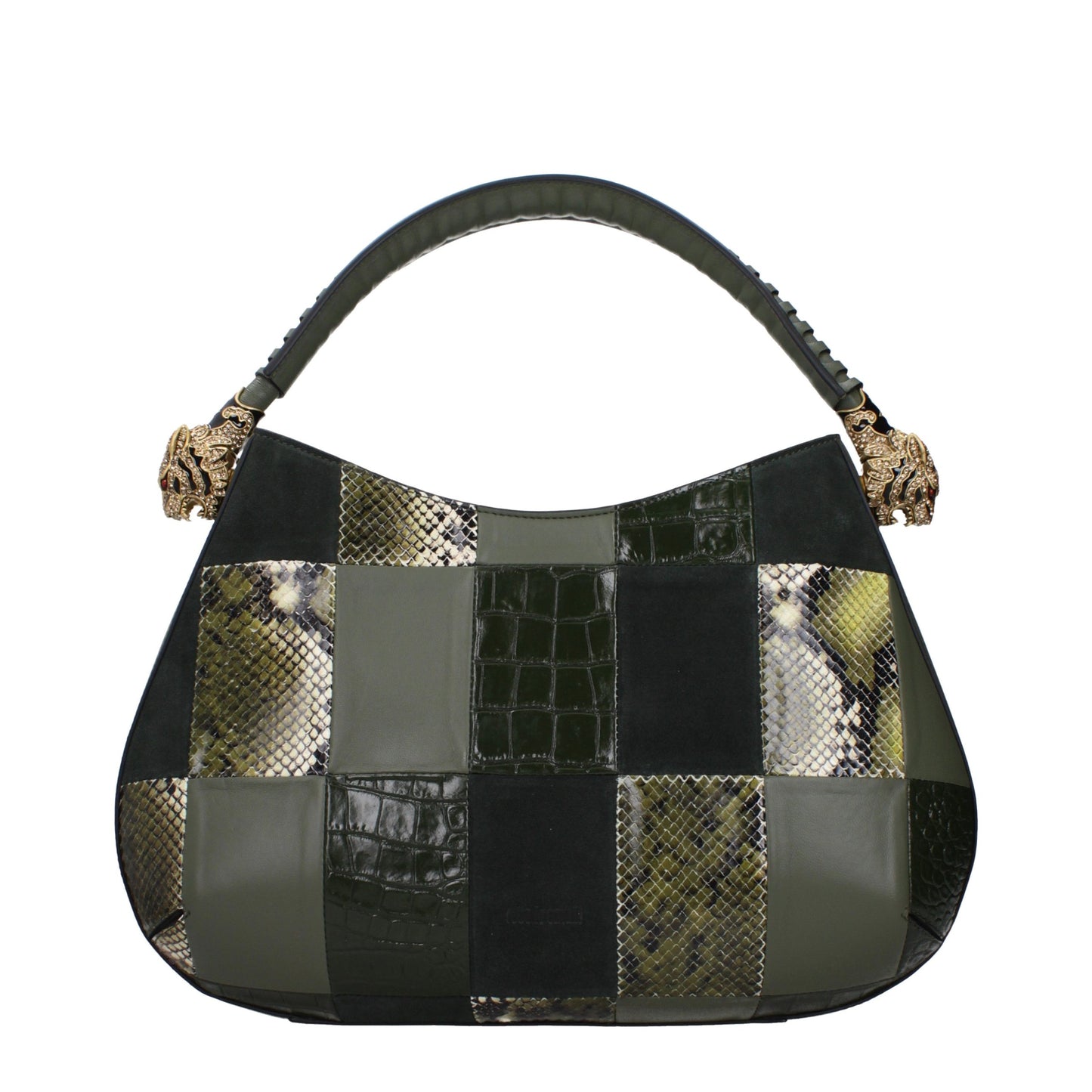 Roberto Cavalli Green Leather Handbag Curated Luxury Accessories by Orvyn