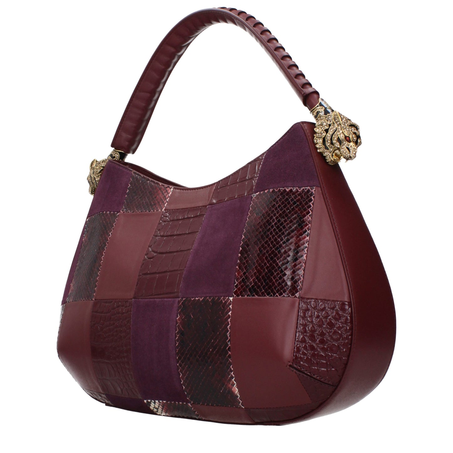 Roberto Cavalli Purple Leather Handbag Curated Luxury Accessories by Orvyn