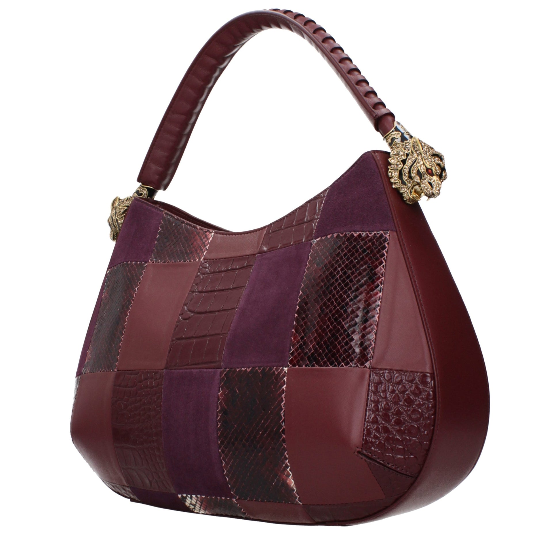 Roberto Cavalli Purple Leather Handbag Curated Luxury Accessories by Orvyn