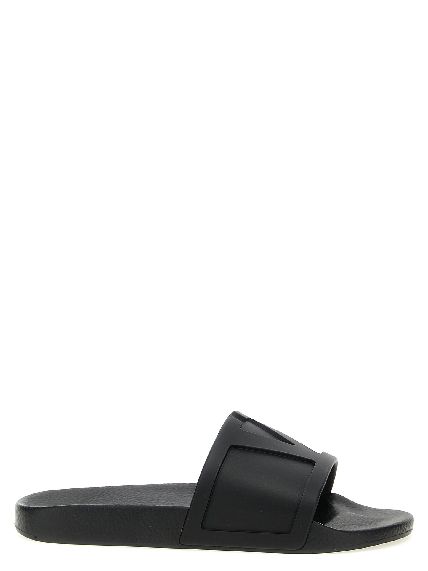 Valentino Garavani Black Plastic Slides Curated Luxury Accessories by Orvyn