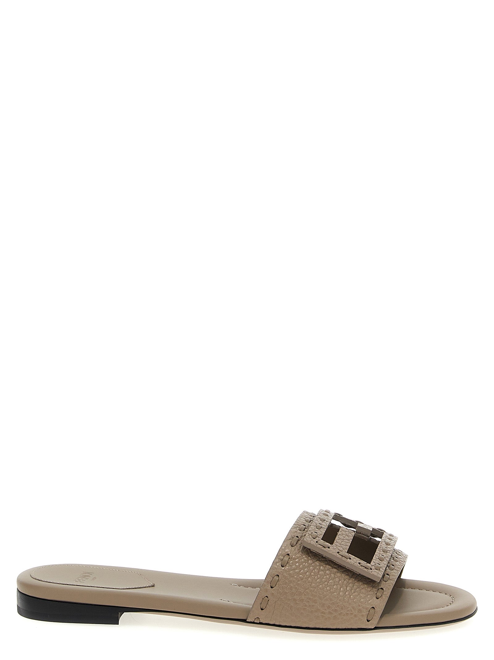 Fendi Gray 'Baguette' Slides grau