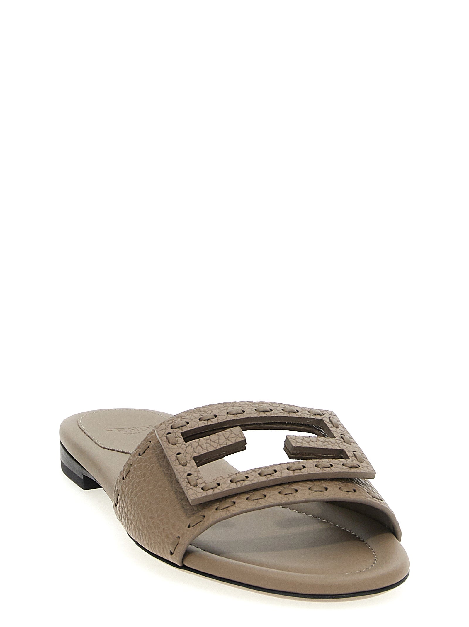 Fendi Gray 'Baguette' Slides grau