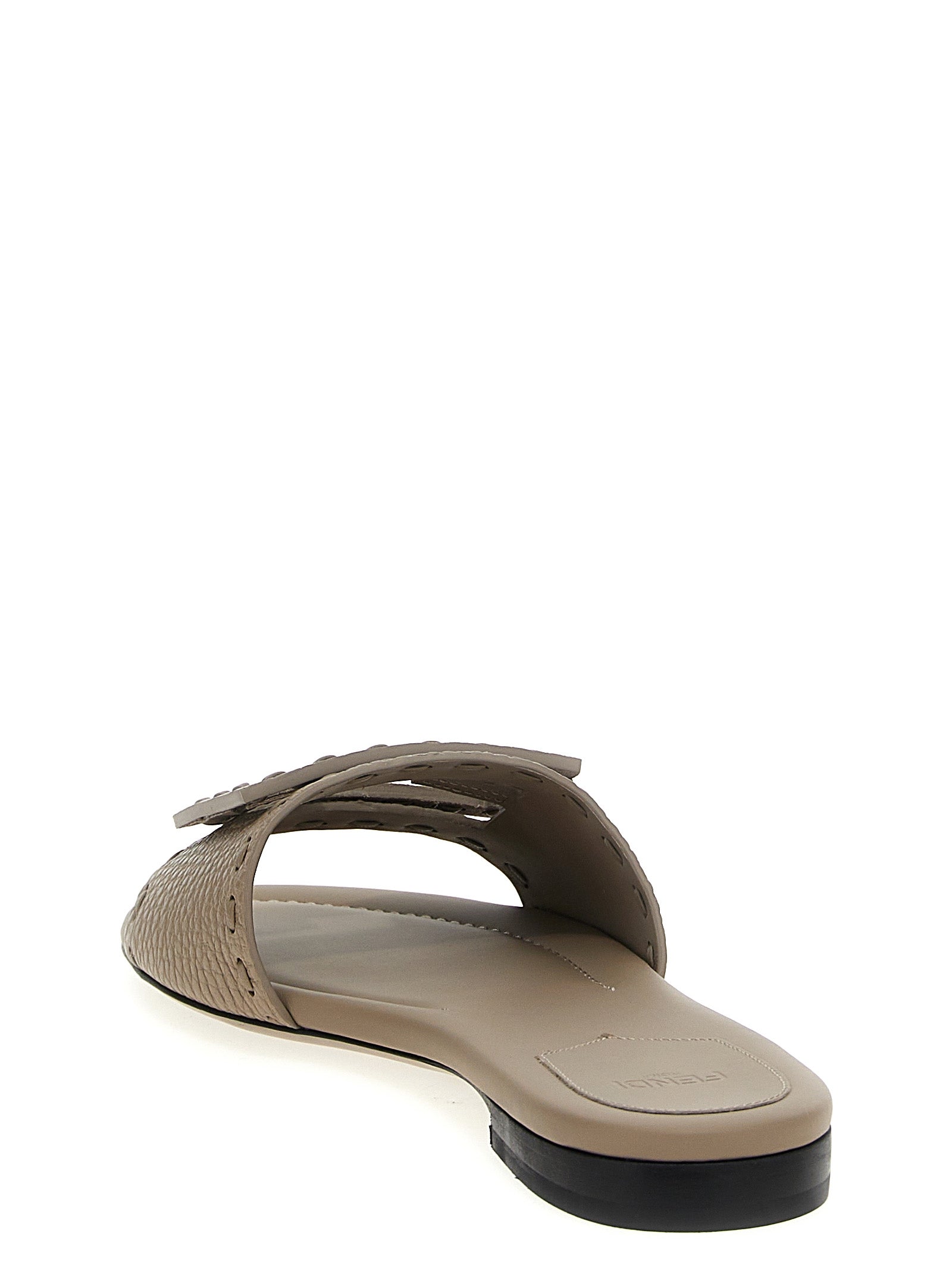 Fendi Gray 'Baguette' Slides grau