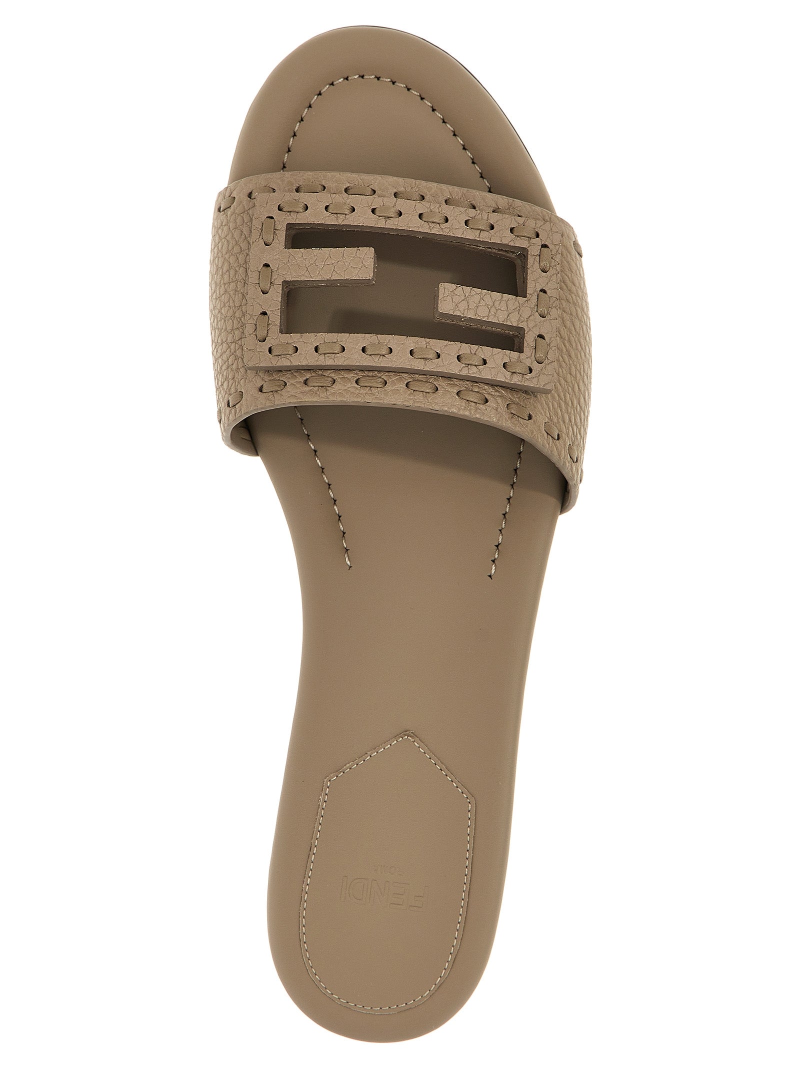 Fendi Gray 'Baguette' Slides grau