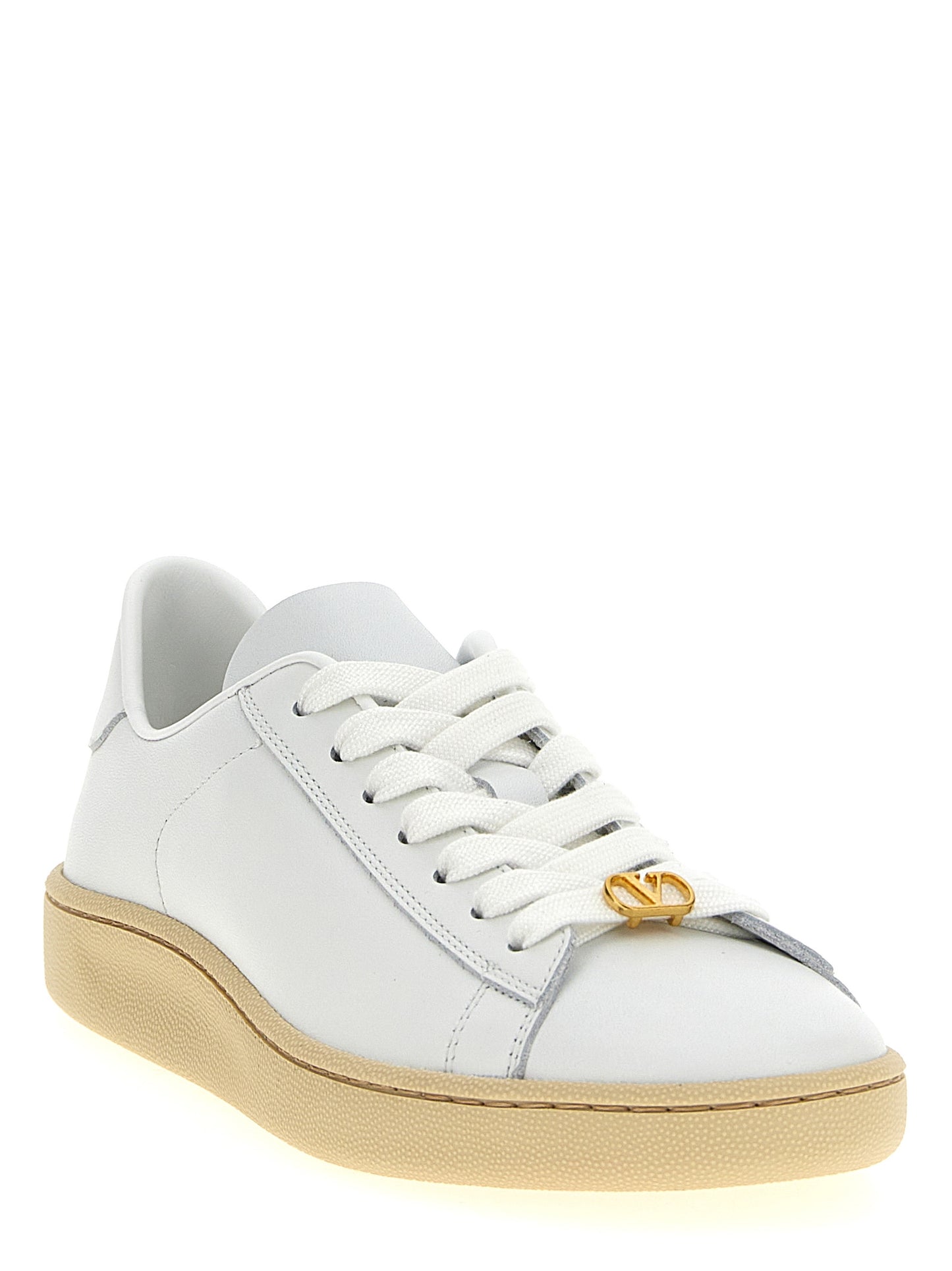 Valentino Garavani White Calfskin Low Top Sneakers Curated Luxury Accessories by Orvyn