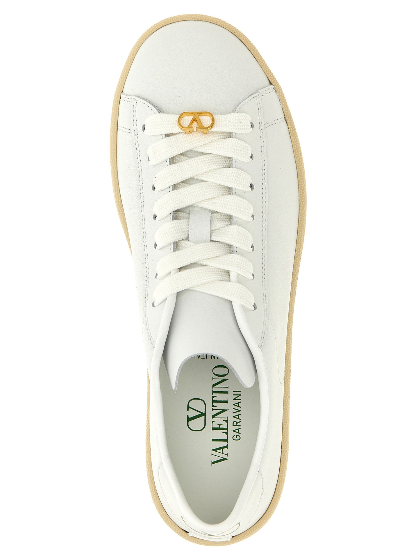 Valentino Garavani White Calfskin Low Top Sneakers Curated Luxury Accessories by Orvyn