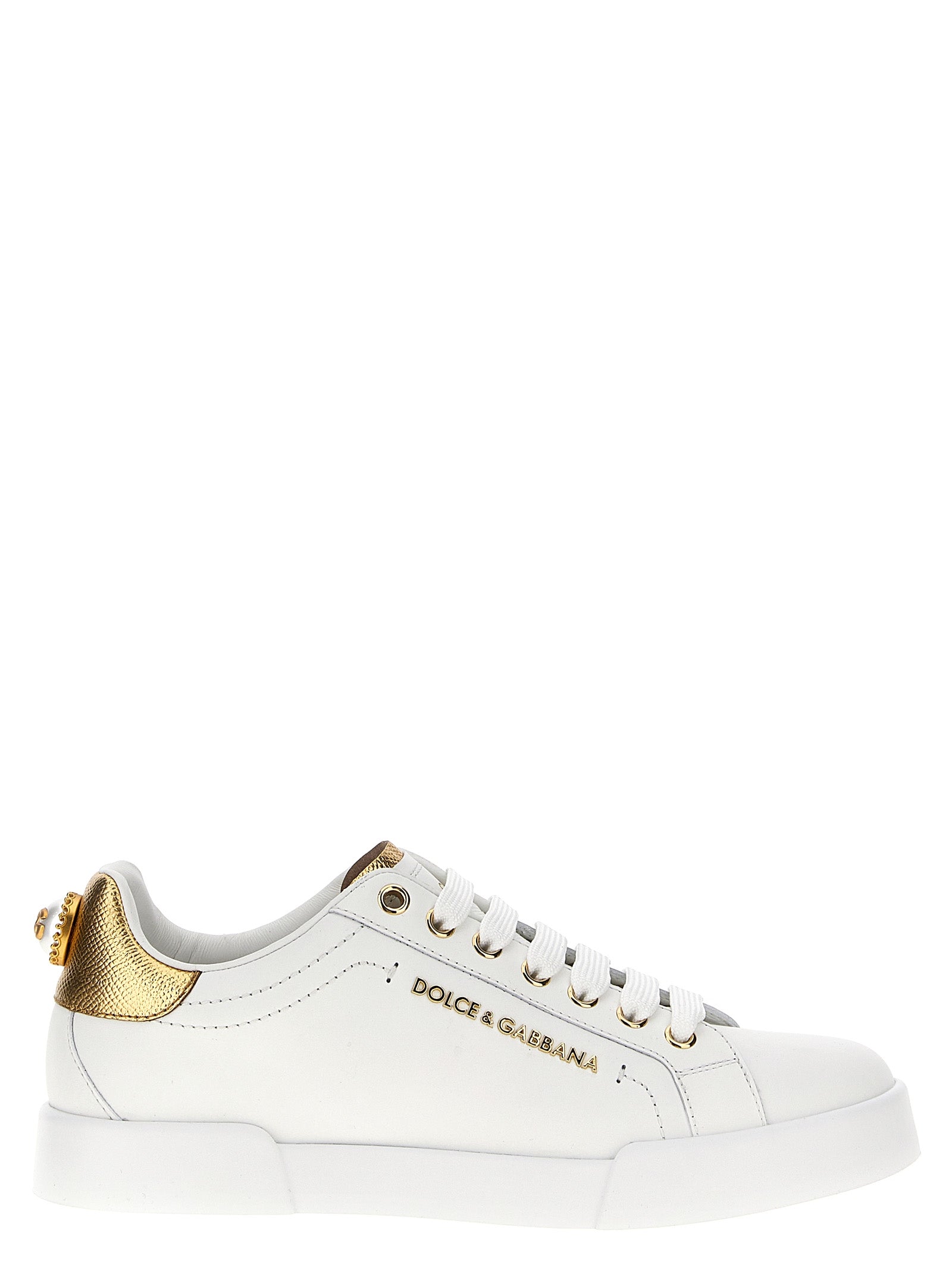 Dolce & Gabbana Gold Calfskin Low Top Sneakers Curated Luxury Accessories by Orvyn