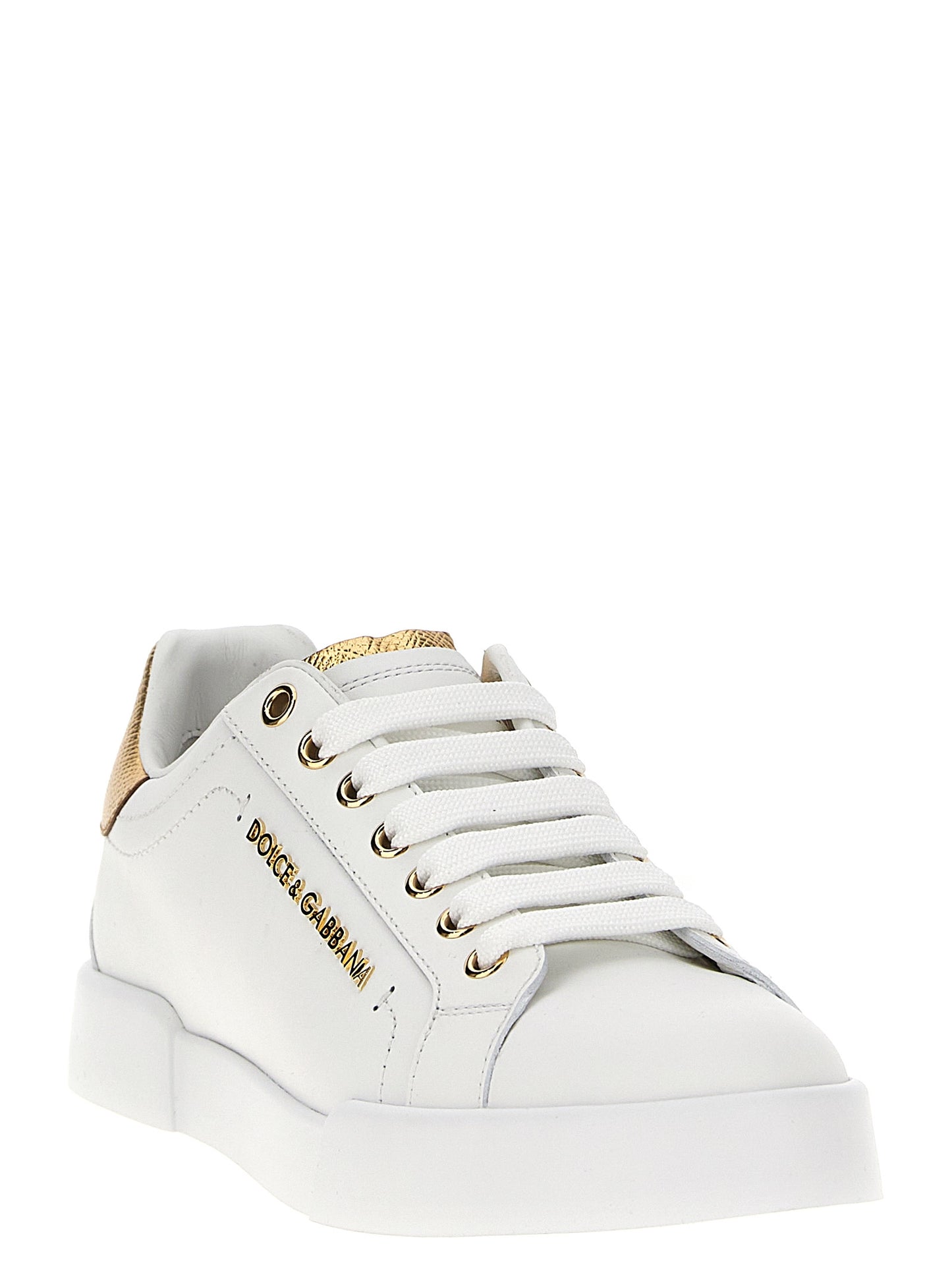 Dolce & Gabbana Gold Calfskin Low Top Sneakers Curated Luxury Accessories by Orvyn