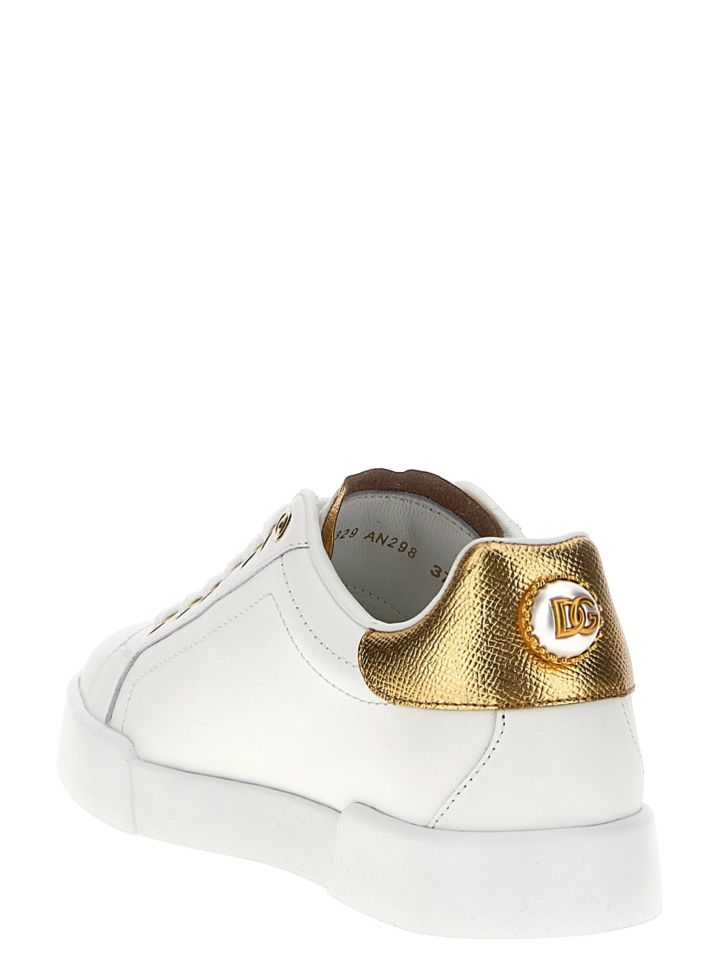 Dolce & Gabbana Gold Calfskin Low Top Sneakers Curated Luxury Accessories by Orvyn