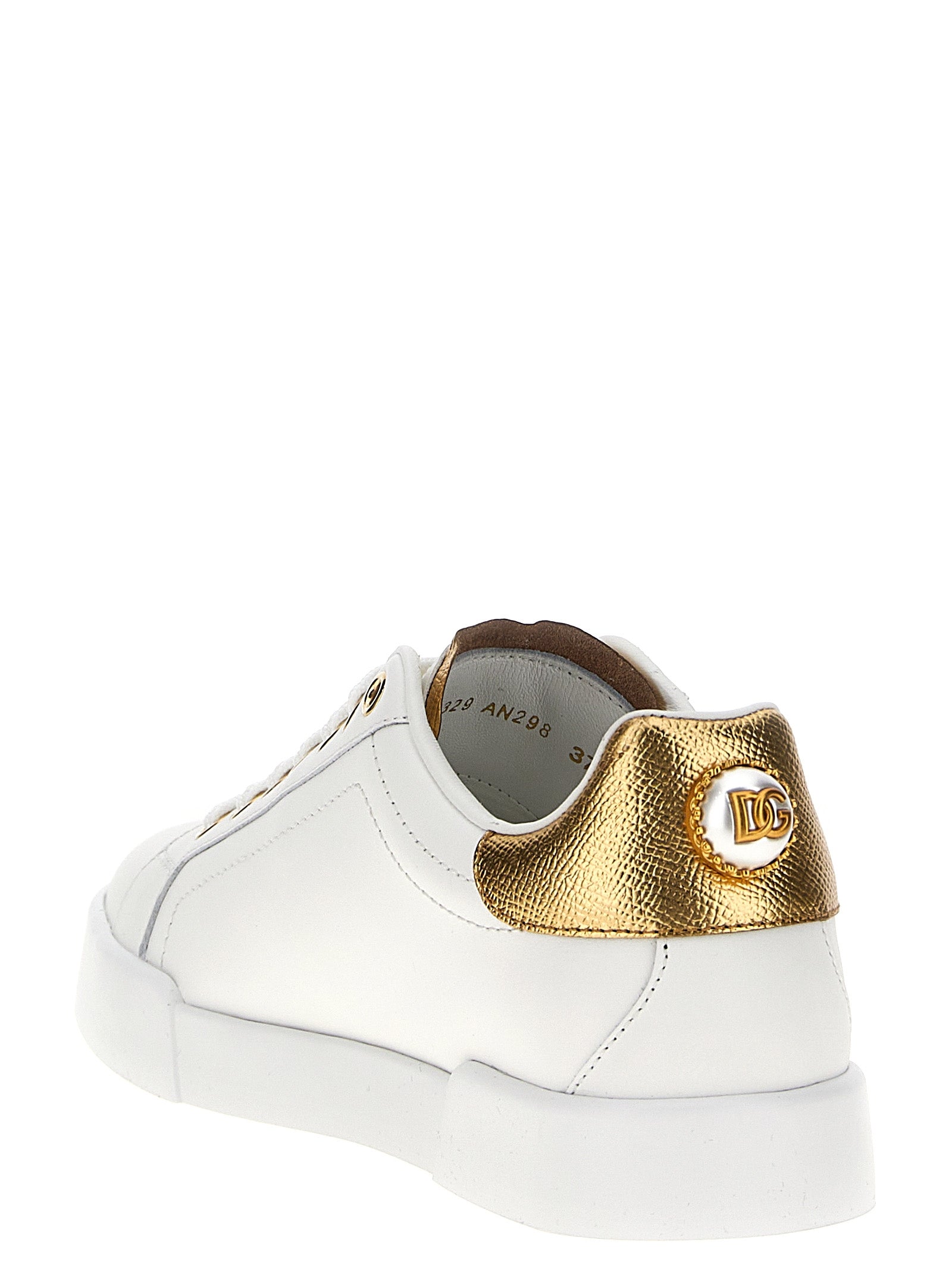 Dolce & Gabbana Gold Calfskin Low Top Sneakers Curated Luxury Accessories by Orvyn
