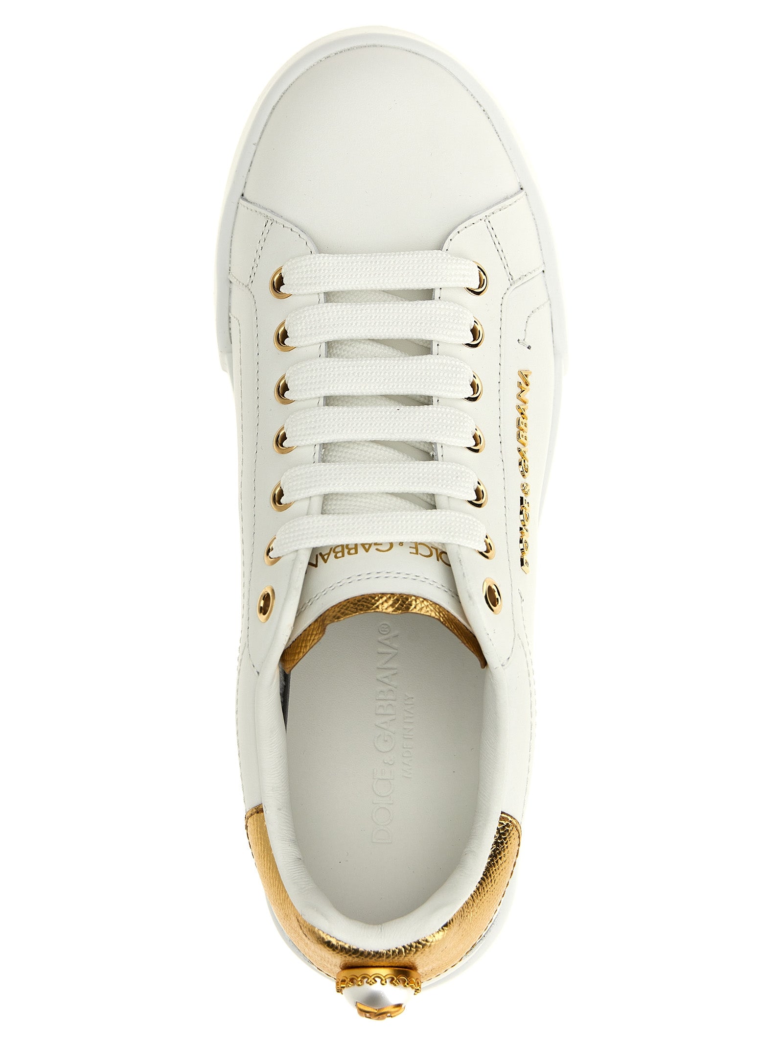 Dolce & Gabbana Gold Calfskin Low Top Sneakers Curated Luxury Accessories by Orvyn