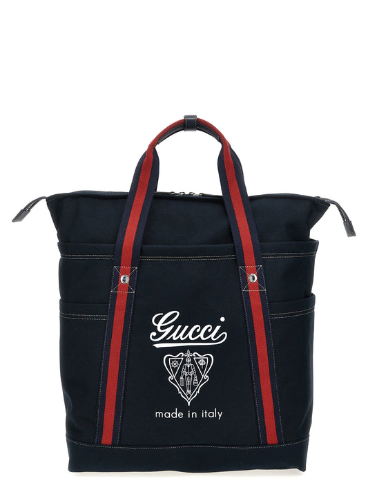 Gucci Blue Cotton Tote Bag Curated Luxury Accessories by Orvyn