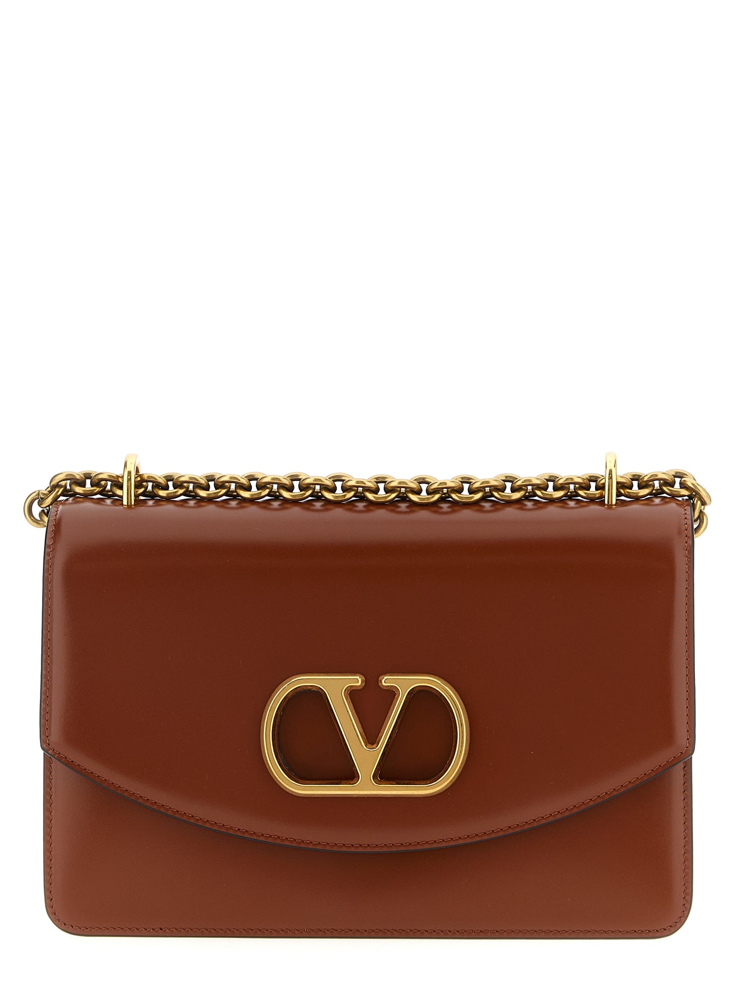 Valentino Garavani Brown Calfskin Shoulder Bag Curated Luxury Accessories by Orvyn