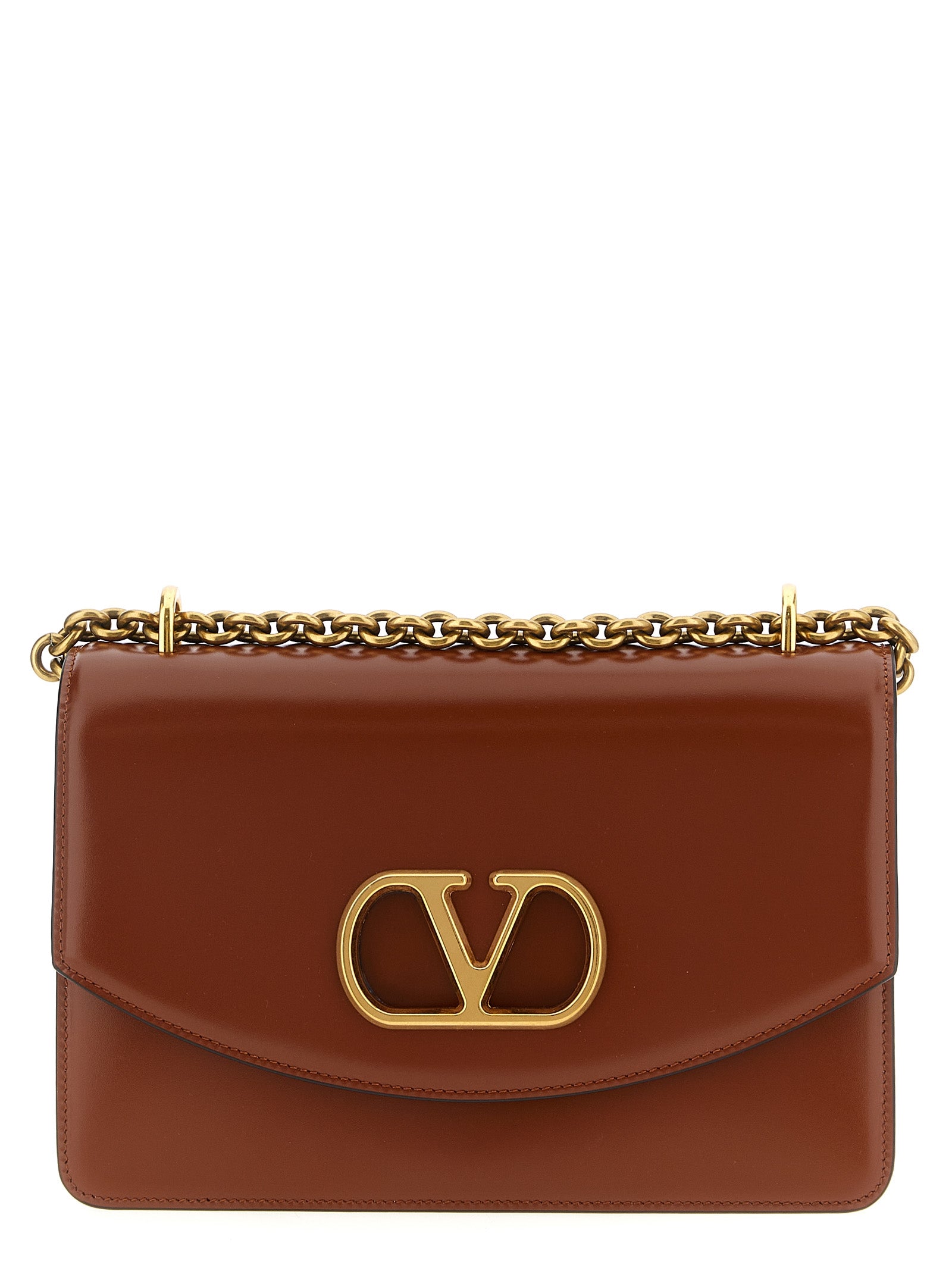 Valentino Garavani Brown Calfskin Shoulder Bag Curated Luxury Accessories by Orvyn