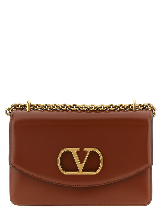 Valentino Garavani Brown Calfskin Shoulder Bag Curated Luxury Accessories by Orvyn