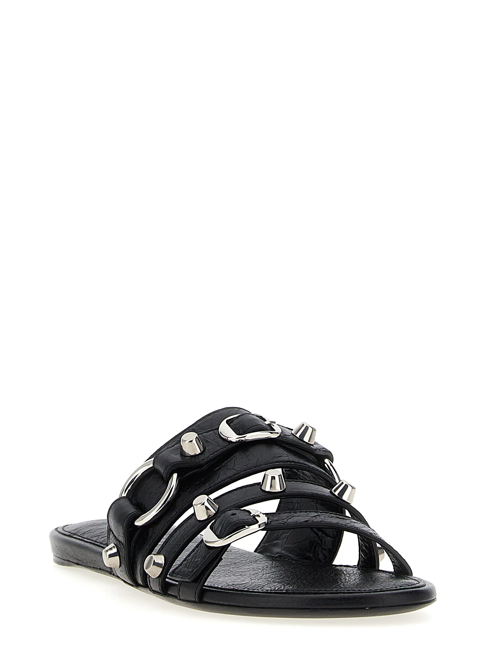 Balenciaga Black Lamb Leather Slides Curated Luxury Accessories by Orvyn