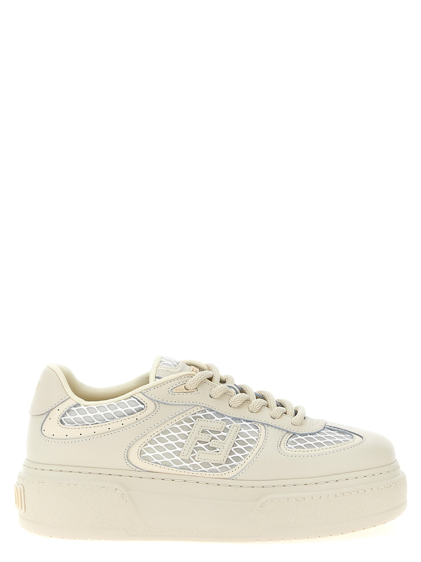 Fendi Beige Calfskin Platform Sneakers Curated Luxury Accessories by Orvyn