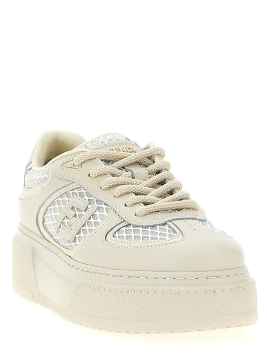 Fendi Beige Calfskin Platform Sneakers Curated Luxury Accessories by Orvyn
