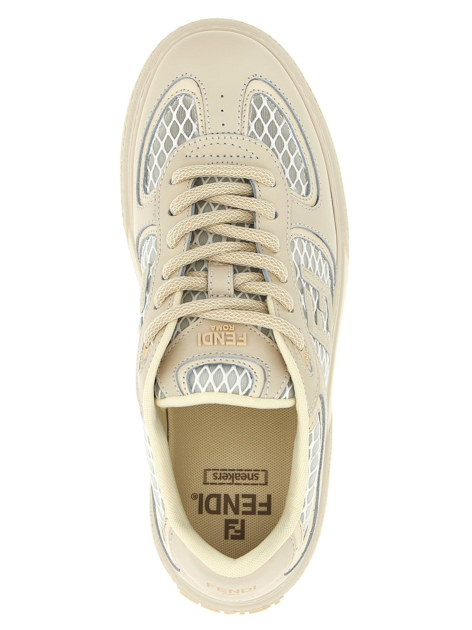 Fendi Beige Calfskin Platform Sneakers Curated Luxury Accessories by Orvyn