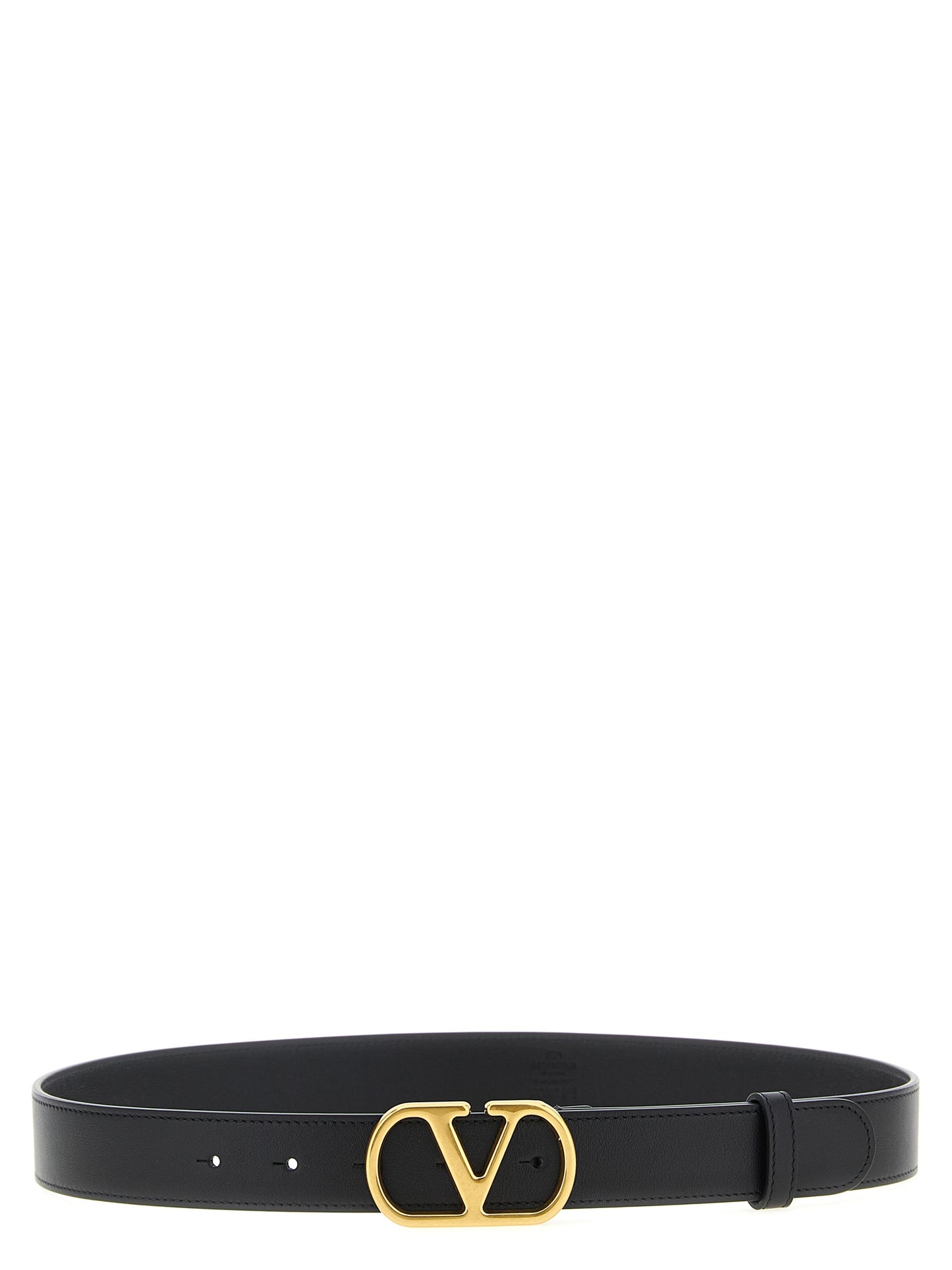 Valentino Garavani Black Calfskin Regular Belt Curated Luxury Accessories by Orvyn