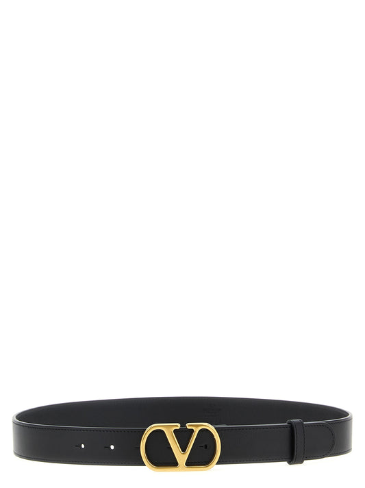 Valentino Garavani Black Calfskin Regular Belt Curated Luxury Accessories by Orvyn