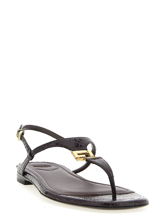 Fendi Purple Elastane Flat Sandals Curated Luxury Accessories by Orvyn