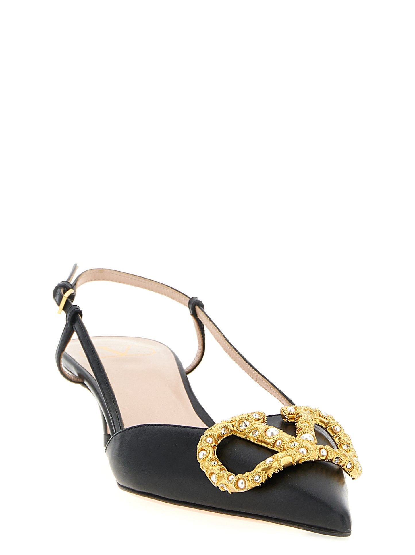 Valentino Garavani Black Calfskin Mid Heel Pumps Curated Luxury Accessories by Orvyn
