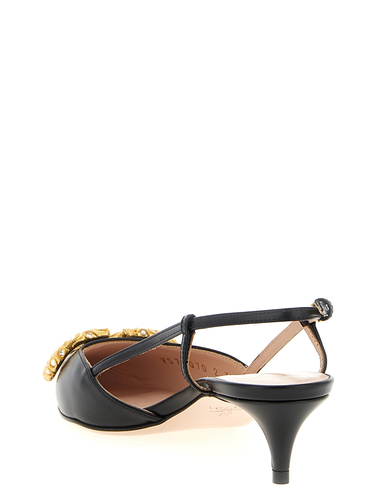 Valentino Garavani Black Calfskin Mid Heel Pumps Curated Luxury Accessories by Orvyn