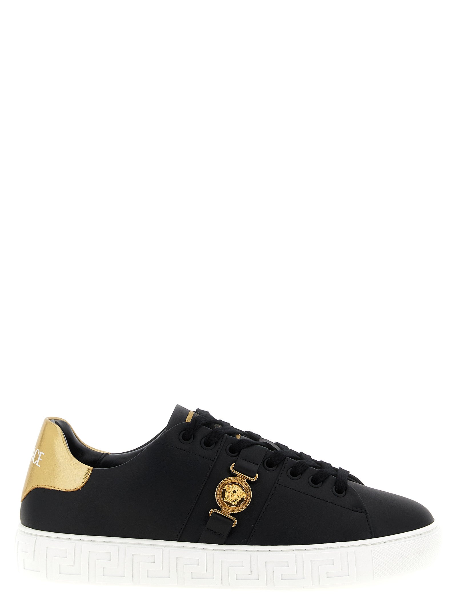 Versace Black Nylon Low Top Sneakers schwarz