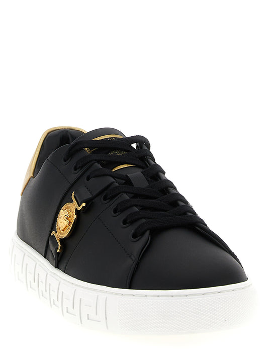Versace Black Nylon Low Top Sneakers schwarz