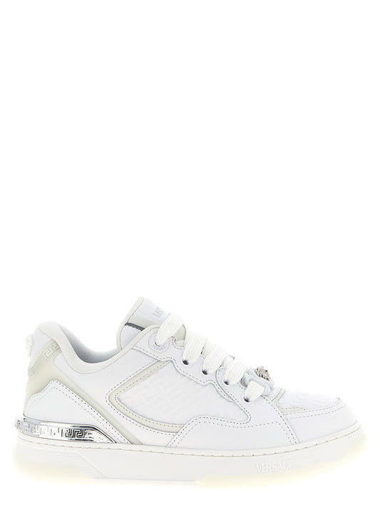 Versace White 'Biggie Basket' Sneakers Curated Luxury Accessories by Orvyn