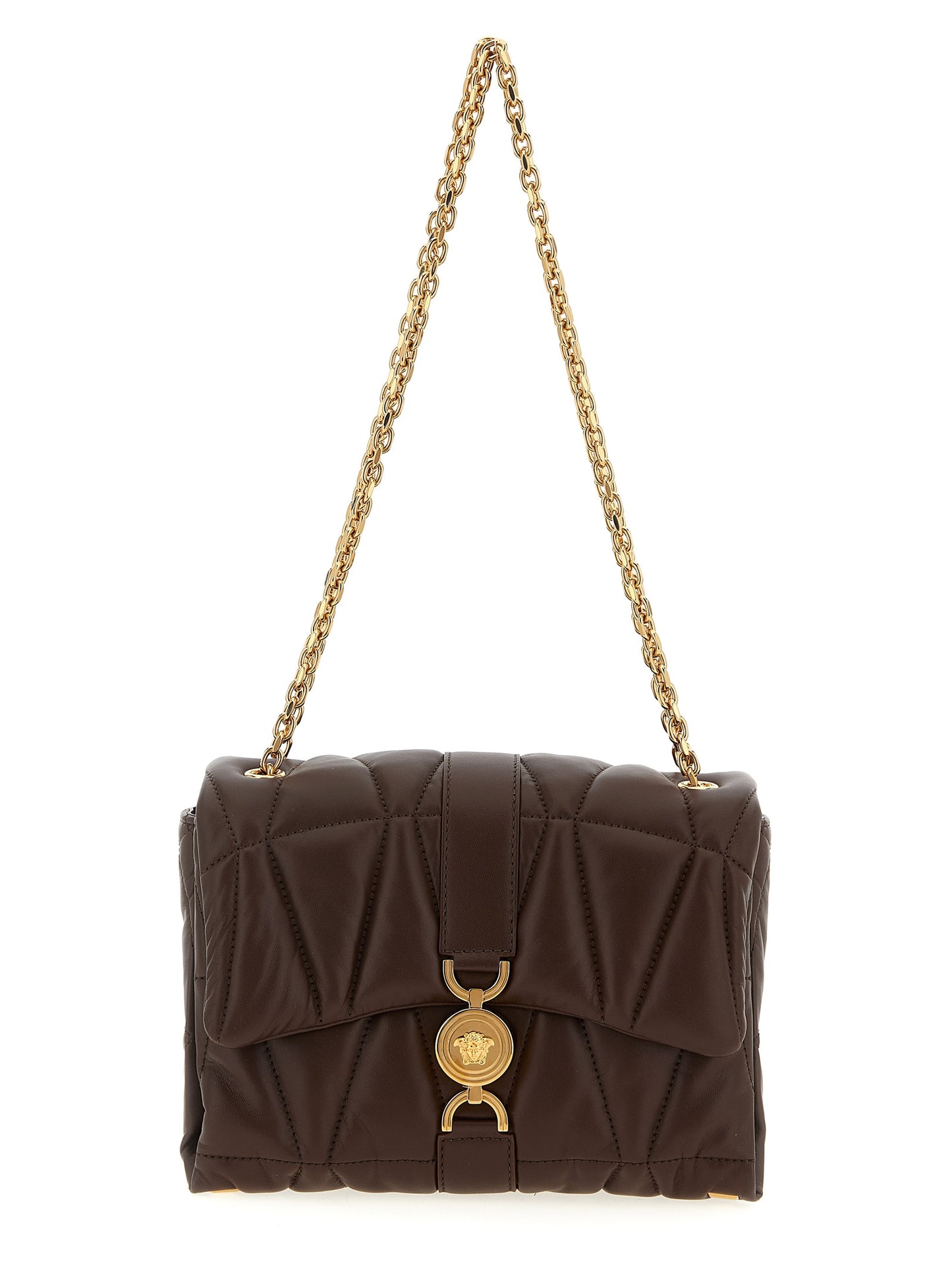 Versace Brown Lamb Leather Shoulder Bag Curated Luxury Accessories by Orvyn