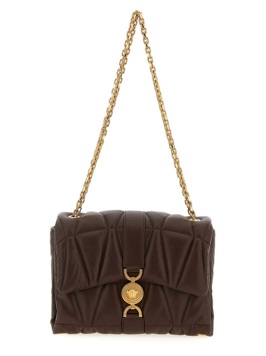 Versace Brown Lamb Leather Shoulder Bag Curated Luxury Accessories by Orvyn