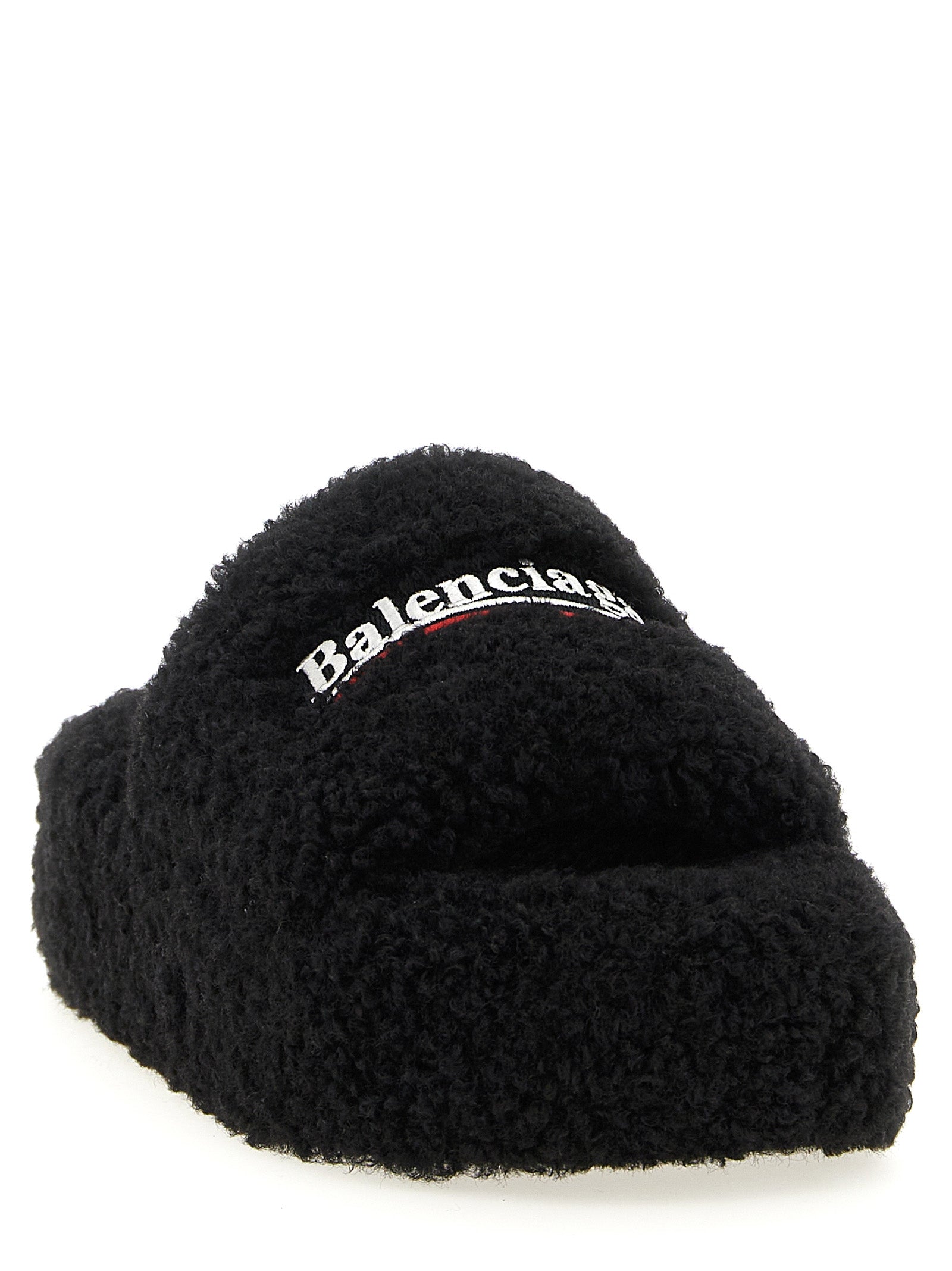 Balenciaga Black Polyester Slides Curated Luxury Accessories by Orvyn