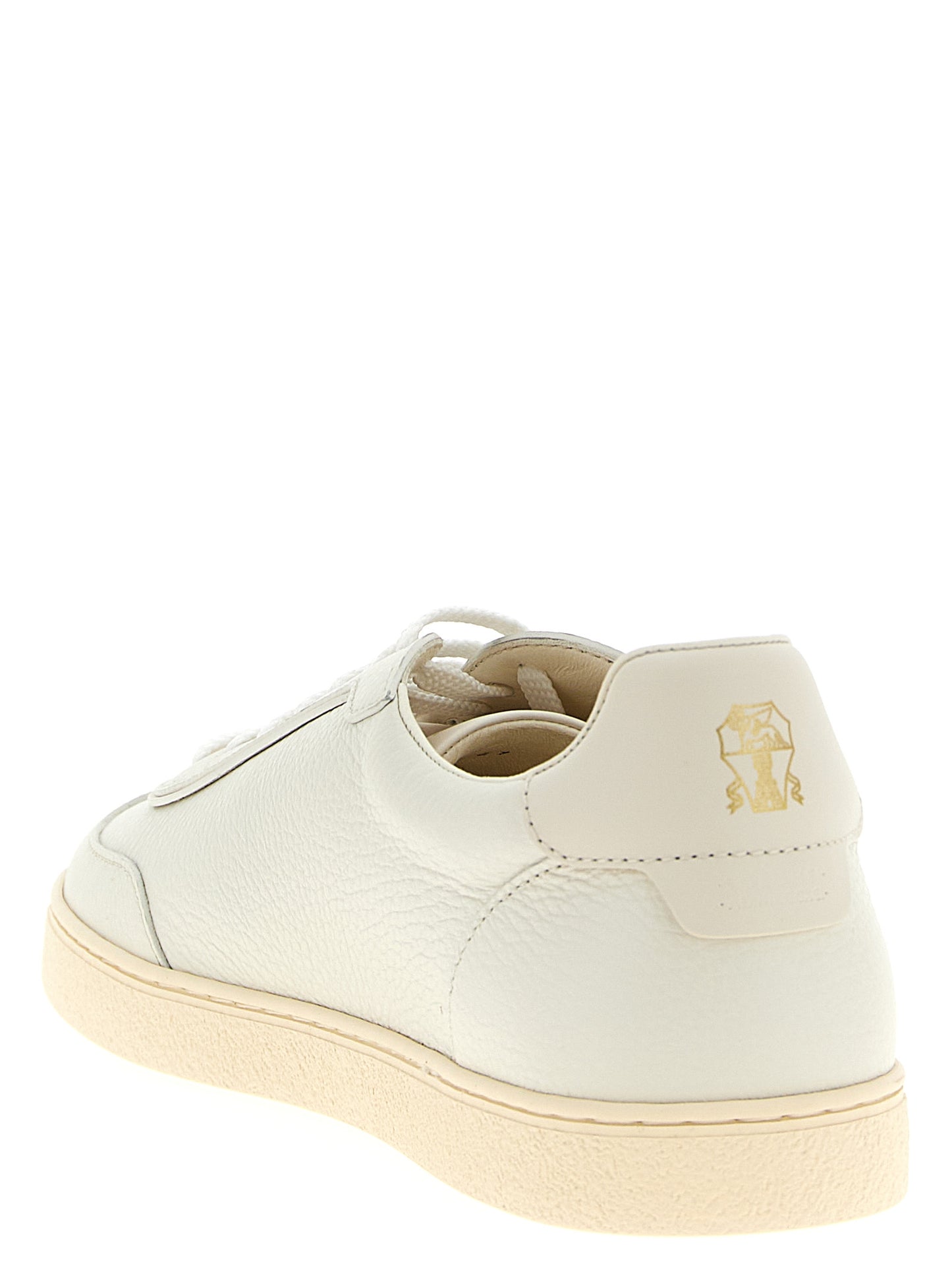 Brunello Cucinelli White Goatskin Low Top Sneakers Curated Luxury Accessories by Orvyn