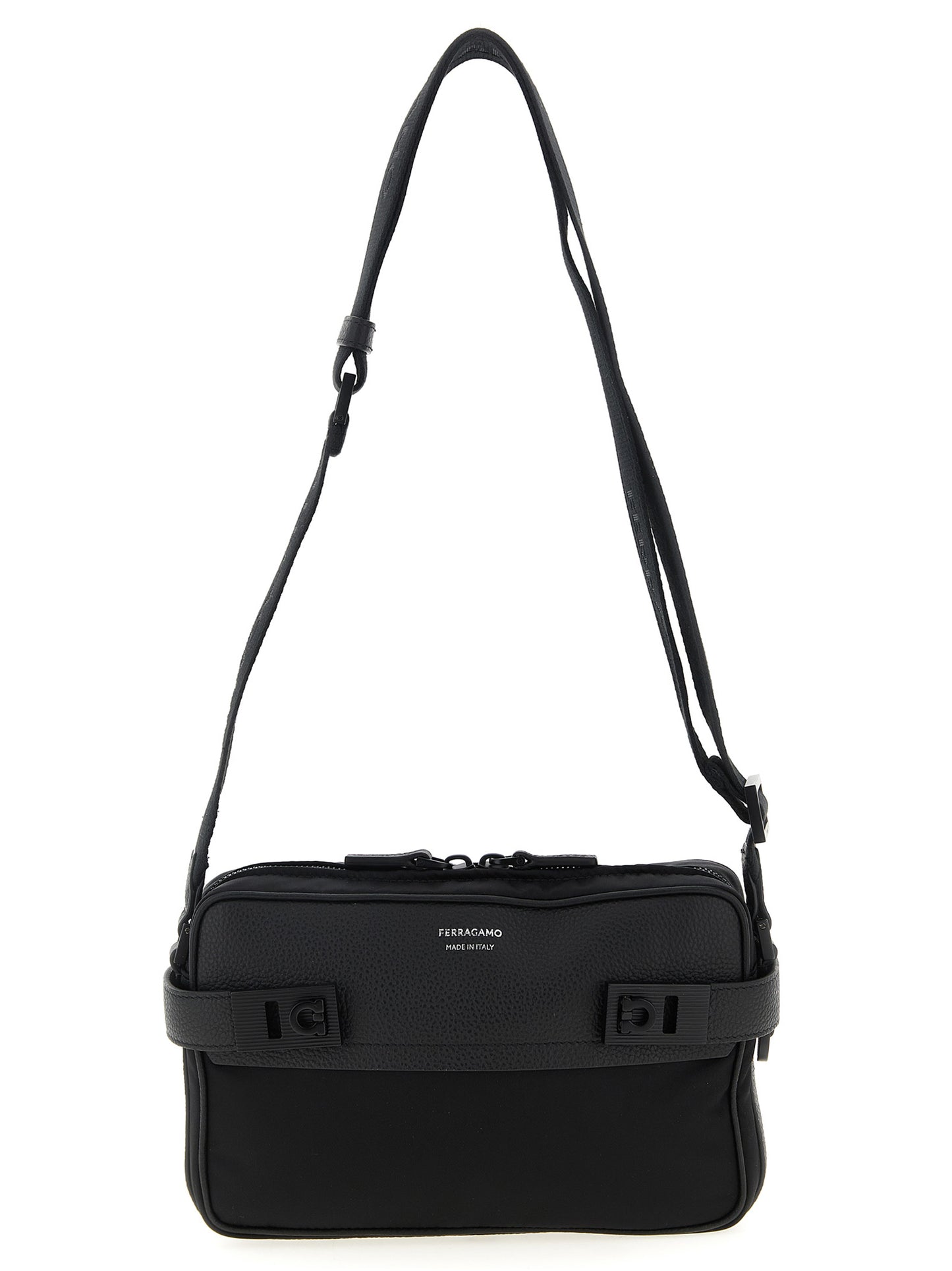 Ferragamo Black Fabric Crossbody Bag Curated Luxury Accessories by Orvyn