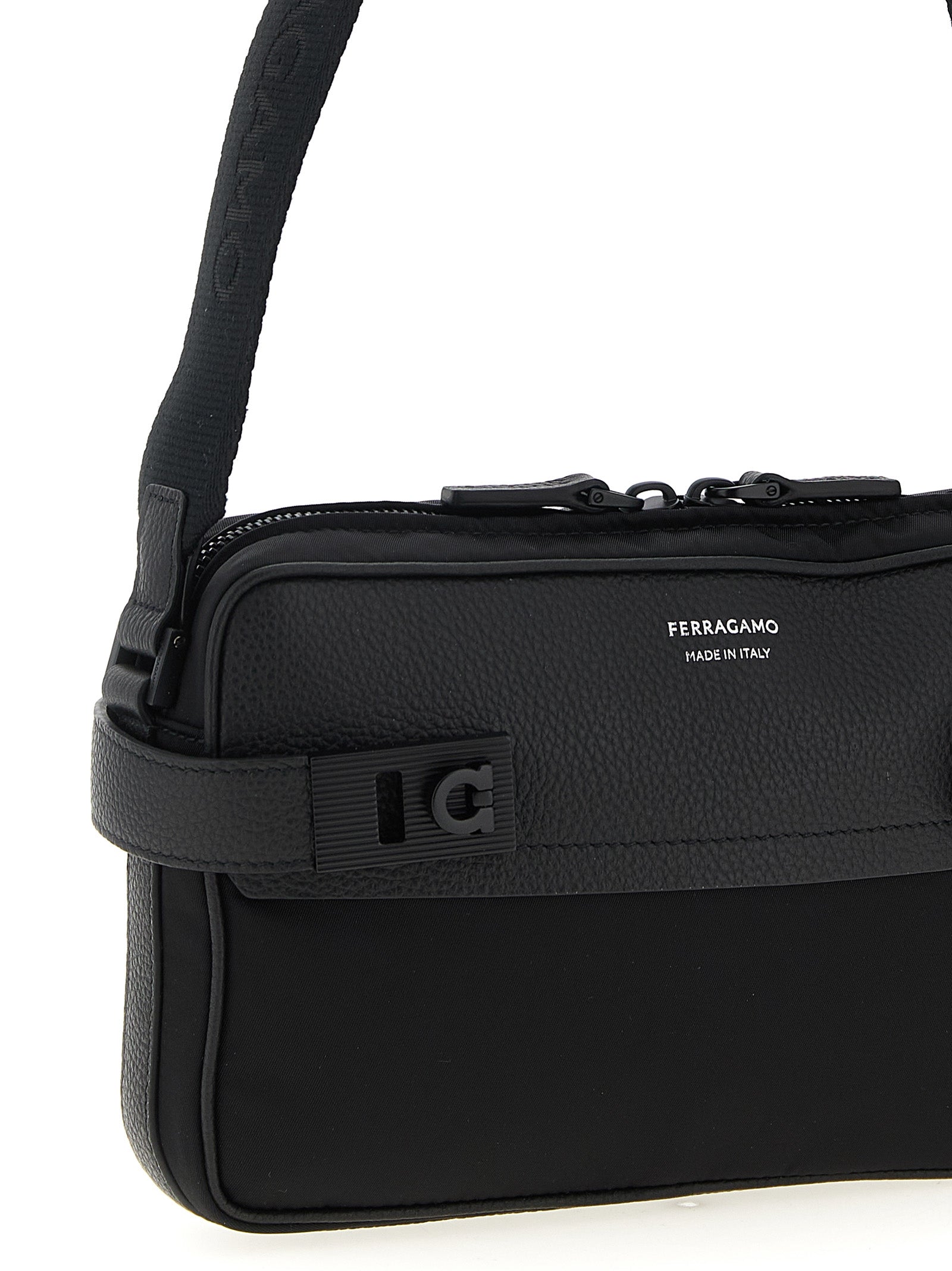 Ferragamo Black Fabric Crossbody Bag Curated Luxury Accessories by Orvyn