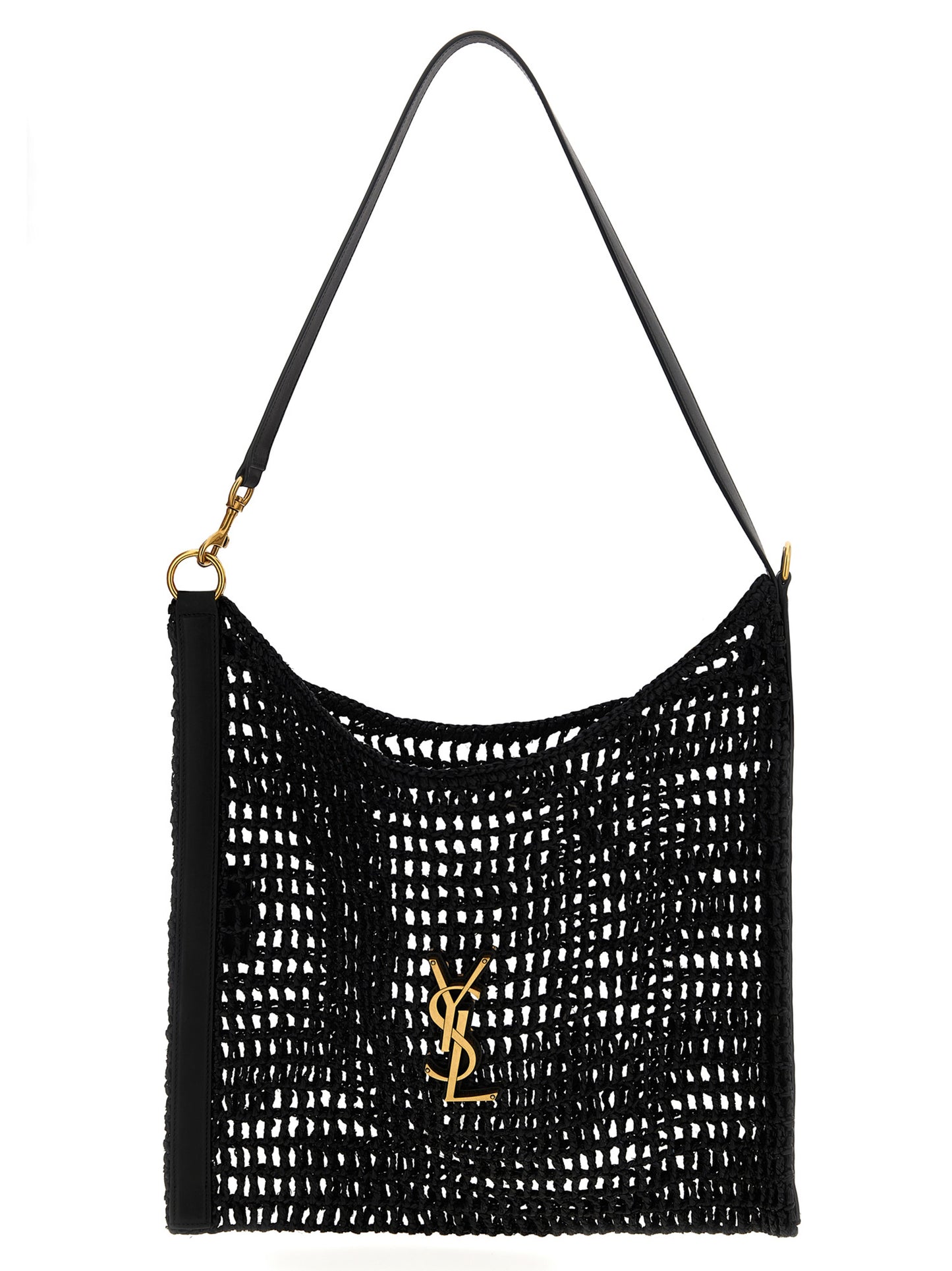 Saint Laurent Black Raffia Shoulder Bag Curated Luxury Accessories by Orvyn